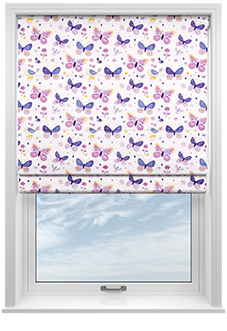 Butterfly Garden, Enchanting Purples - Roman Blind